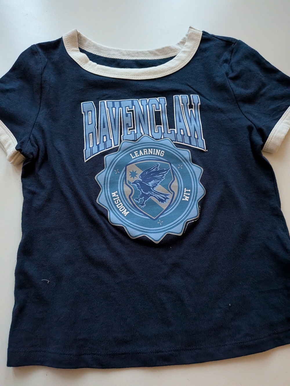Ravenclaw Navy Short Sleeve Tee with White Trim